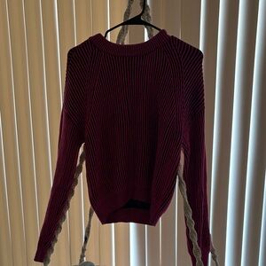 Burgundy Ribbed Sweater